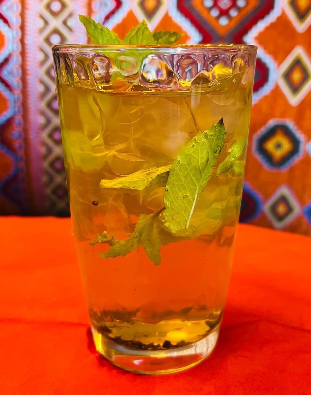 Iced Moroccan tea et Mint 7 dollars