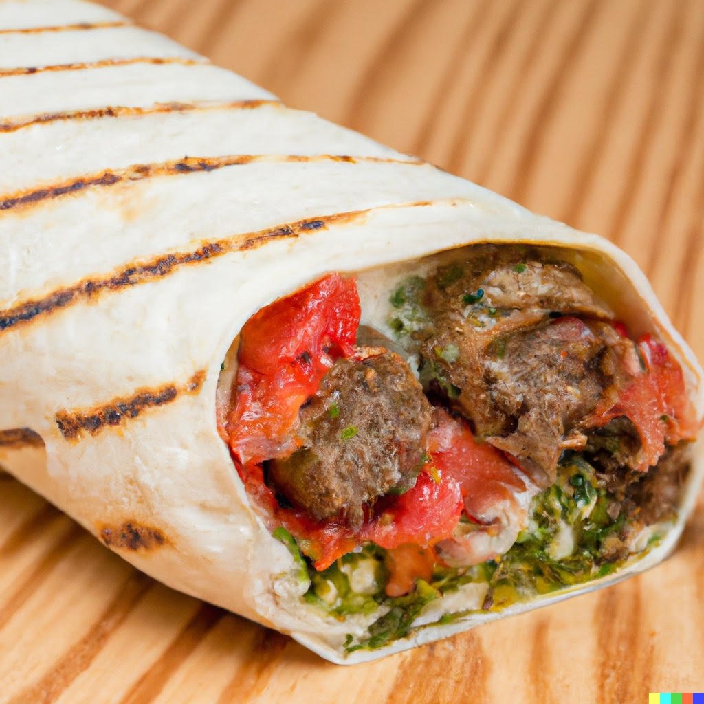 Merguez wrap 13 dollars